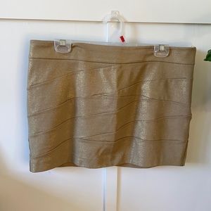 Express gold mini skirt